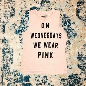 Mean Girls On Wednesdays We Wear Pink muscle tee